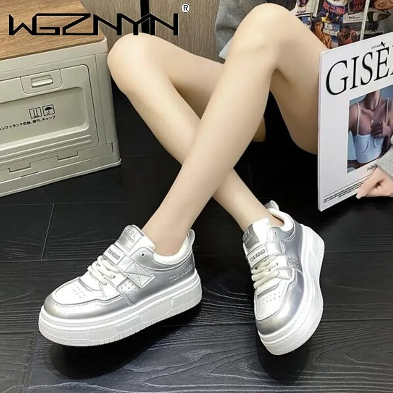 ΝΕΑ Τάση Γυναικεία Μόδα Ογκώδη Αθλητικά Παπούτσια Ανοιξιάτικα Skateboarding Casual Platform Wedge Γυναικεία φθινοπωρινά αθλητικά παπούτσια