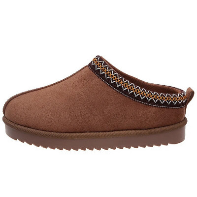 Moteriški sniego batai, 2023 m. žiema, nauji kašmyro spalvos, šilti, stori Tasman padai be kulno dengtų plaukų, pusiau šlepetės medvilniniai batai