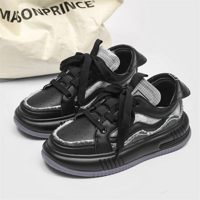 Klasikiniai vyriški, moteriški, laisvalaikio sportbačiai Prekės ženklo dizaino sportbačiai, moteriški batai riedlentei Retro porai skirti odiniai sportiniai batai vyrams