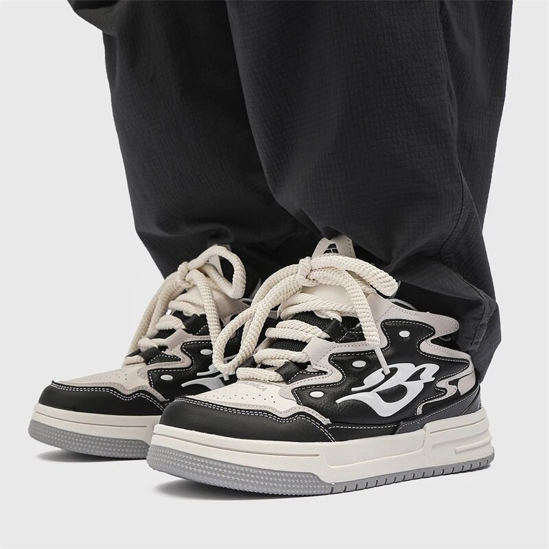 Klasikiniai vyriški, moteriški, laisvalaikio sportbačiai Prekės ženklo dizaino sportbačiai, moteriški batai riedlentei Retro porai skirti odiniai sportiniai batai vyrams