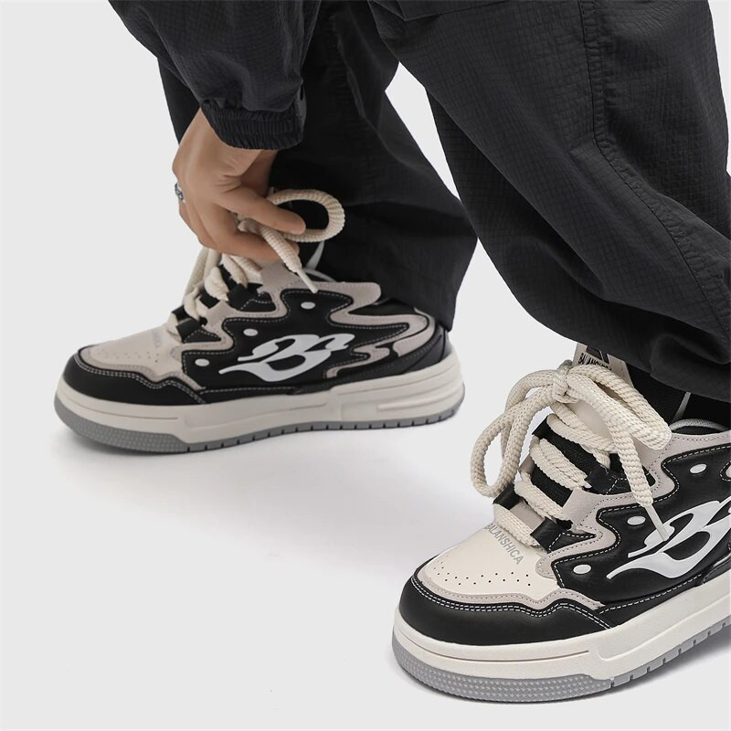 Klasikiniai vyriški, moteriški, laisvalaikio sportbačiai Prekės ženklo dizaino sportbačiai, moteriški batai riedlentei Retro porai skirti odiniai sportiniai batai vyrams