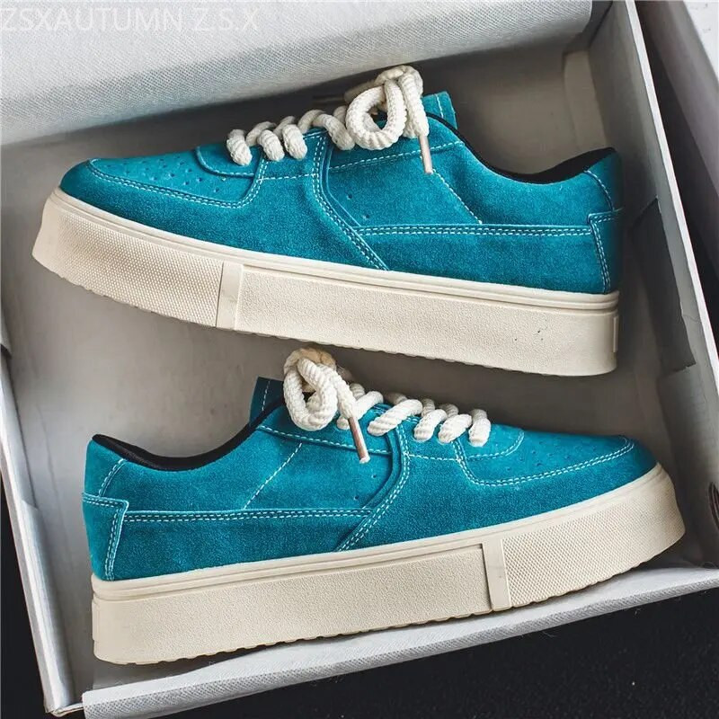 2023. aasta spordijalatsid, meeste, paksu põhjaga nööriga tossud, lehma seemisnahast rulajalatsid Trend Retro disainiga tossud meestele