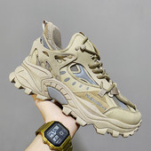 Daddy Shoes Ανδρικά μοντέρνα παπούτσια 2021 Άνοιξη και Φθινόπωρο Νέα Ανδρικά Αθλητικά Παπούτσια Φωτεινής Κορέας με αυξημένη χοντρή σόλα