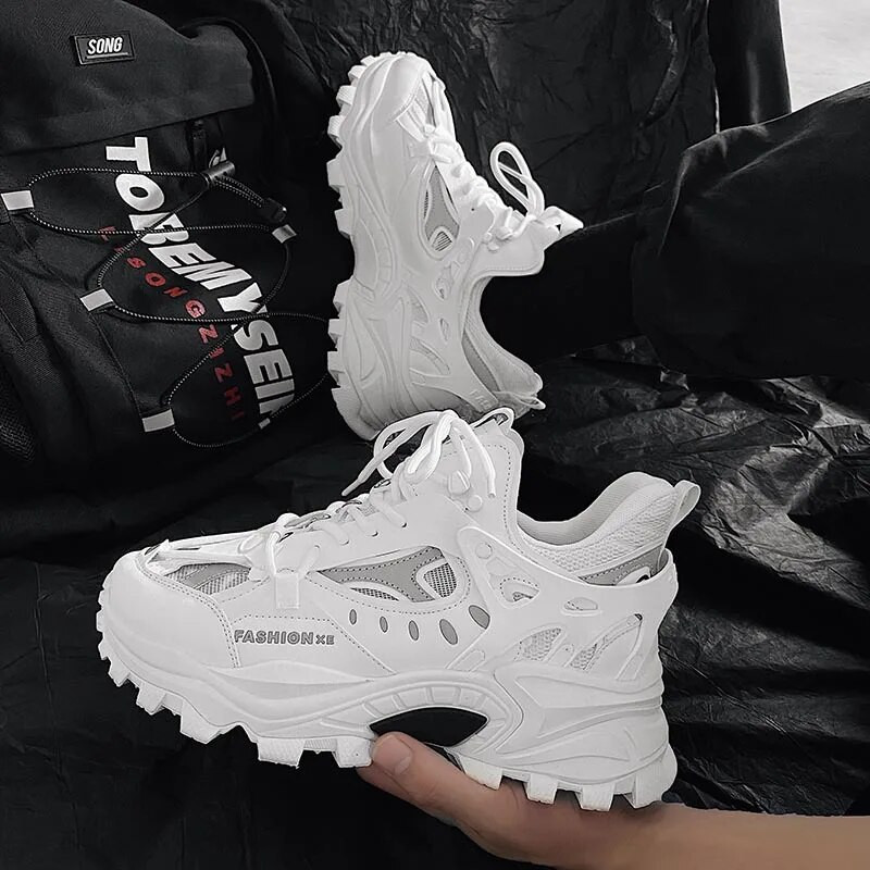 Daddy Shoes Ανδρικά μοντέρνα παπούτσια 2021 Άνοιξη και Φθινόπωρο Νέα Ανδρικά Αθλητικά Παπούτσια Φωτεινής Κορέας με αυξημένη χοντρή σόλα