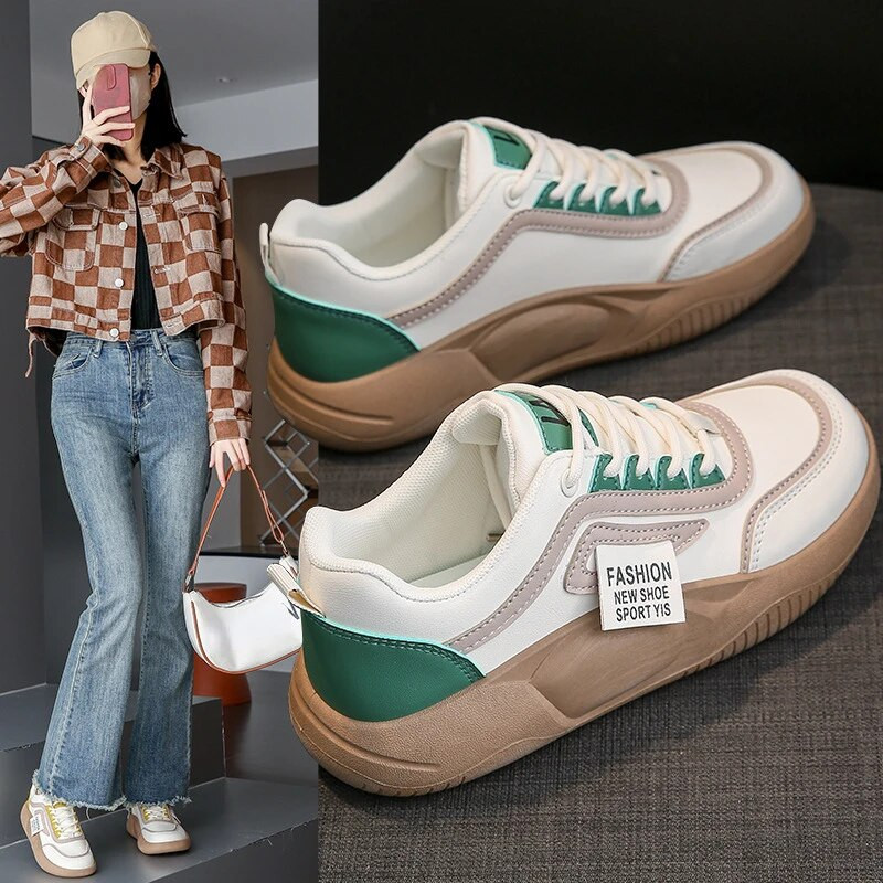 Kvaliteetsed naistekingad 2023, uued paksu tallaga kõrgendatud tossud naiste retrokiiludega vabaajajalatsid Zapatos De Mujer