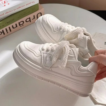Γυναικεία παπούτσια πλατφόρμας μόδας Αθλητικά παπούτσια με κορδόνια Λευκά καθημερινά παπούτσια Tenis De Mujer Γυναικεία βουλκανιζέ παπούτσια φθινόπωρο 2023 Νέο