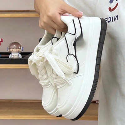 Γυναικεία παπούτσια πλατφόρμας μόδας Αθλητικά παπούτσια με κορδόνια Λευκά καθημερινά παπούτσια Tenis De Mujer Γυναικεία βουλκανιζέ παπούτσια φθινόπωρο 2023 Νέο