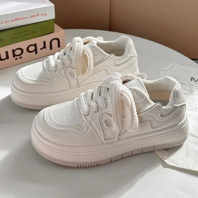 Γυναικεία παπούτσια πλατφόρμας μόδας Αθλητικά παπούτσια με κορδόνια Λευκά καθημερινά παπούτσια Tenis De Mujer Γυναικεία βουλκανιζέ παπούτσια φθινόπωρο 2023 Νέο