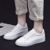 Γυναικεία Αθλητικά Παπούτσια Γυναικεία Βουλκανιζέ Παπούτσια Άνοιξη Φθινόπωρο αναπνεύσιμα φλατ μονόχρωμα Διχτυωτά παπούτσια Νεαρή γυναίκα Casual Λευκά παπούτσια