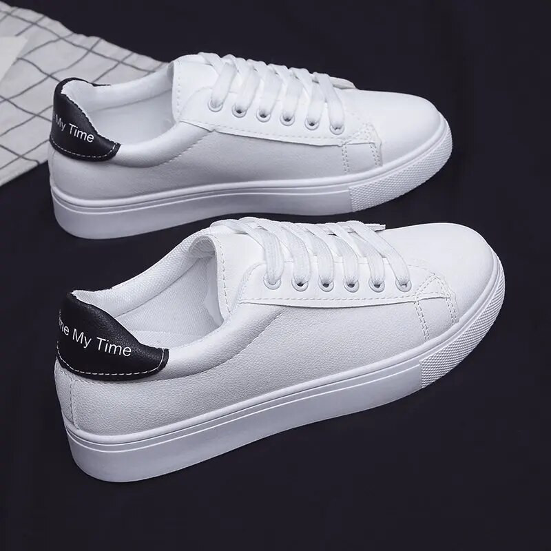 Γυναικεία Αθλητικά Παπούτσια Γυναικεία Βουλκανιζέ Παπούτσια Άνοιξη Φθινόπωρο αναπνεύσιμα φλατ μονόχρωμα Διχτυωτά παπούτσια Νεαρή γυναίκα Casual Λευκά παπούτσια