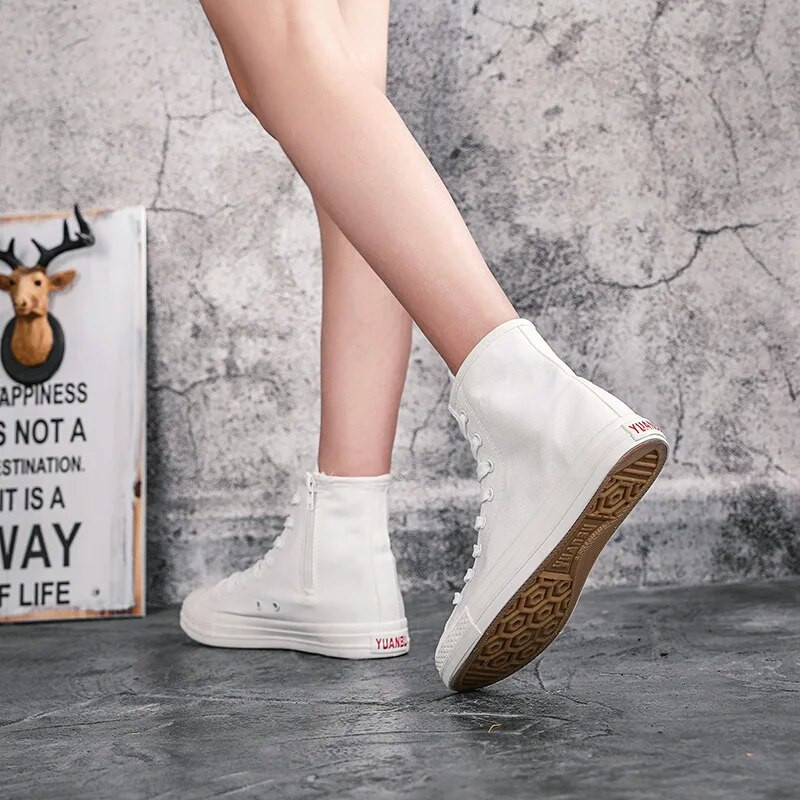 2022. aasta uue stiiliga vabaaja lõuendist kingad, kõrge ülaosaga sisemine tõmblukuga platvormsaapad, hingavad lamedad vabaaja tossud, naiste kingad