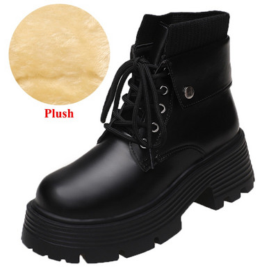 Turske platvormiga naiste mootorrattasaapad sügistalvised lühikesed pehmed soojad poolsaapad, naiste veekindlad Pu Learher Botas Mujer