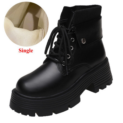 Turske platvormiga naiste mootorrattasaapad sügistalvised lühikesed pehmed soojad poolsaapad, naiste veekindlad Pu Learher Botas Mujer