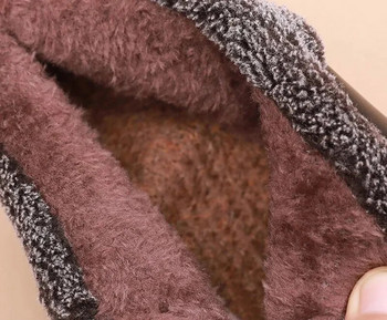 Ежедневни дамски ботуши за сняг 2023 г. Нехлъзгащи се плюшени зимни ботуши с цип Дамски едноцветни топли памучни подплатени плоски обувки с обувки