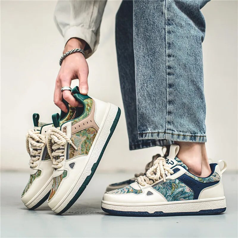 Van Gogh Ανδρικά Γυναικεία παπούτσια casual Ανδρικά πάνινα παπούτσια για κορίτσια Casual kateboarding 3D γκράφιτι The Starry Night