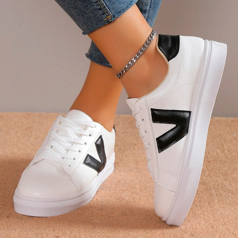 Maži balti batai rudeniniai nauji kaklaraištis plokščių grindų batai lauko laisvalaikio moteriški batai juodi batai auksiniai madingi moteriški batai