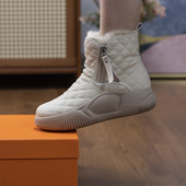 Moteriški kulkšnies batai žieminiai pavasario šilti storu padu sniego batai vienspalviai vilnos batai su užtrauktuku 2023 m. ūgį didinantys pliušiniai batai