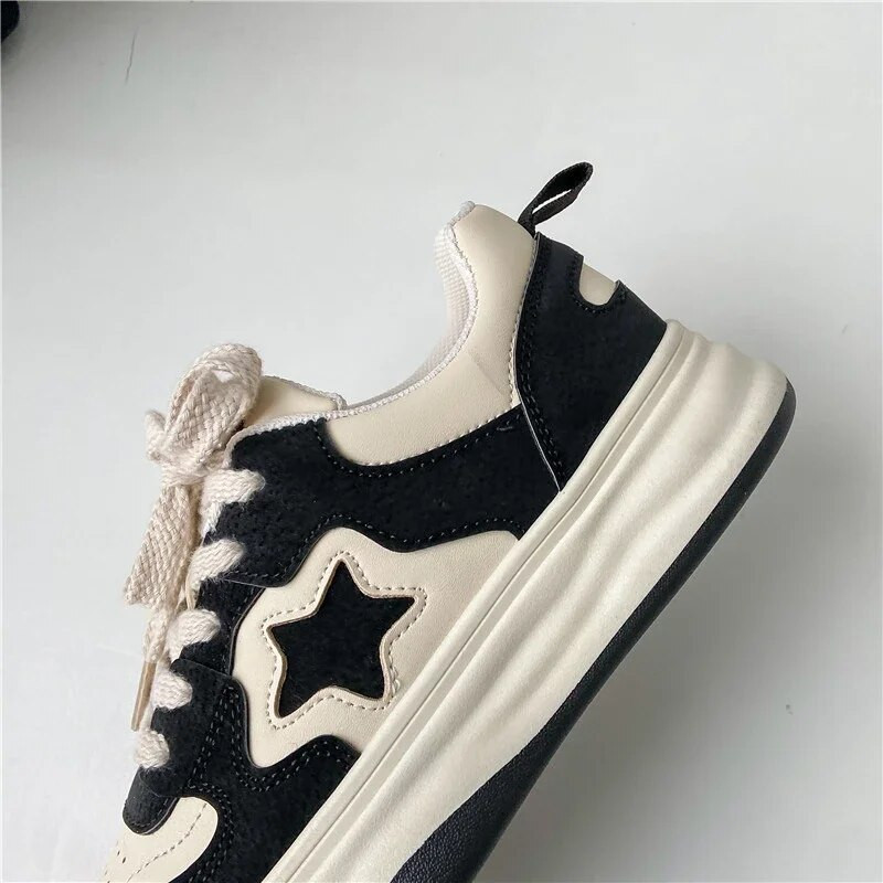 Y2K Korea naiste mood vabaaja staar-spordijalatsid Sportlikud tossud, platvorm tennisejalatsid, paksud sporditossud, lamedad pahkluu kingad