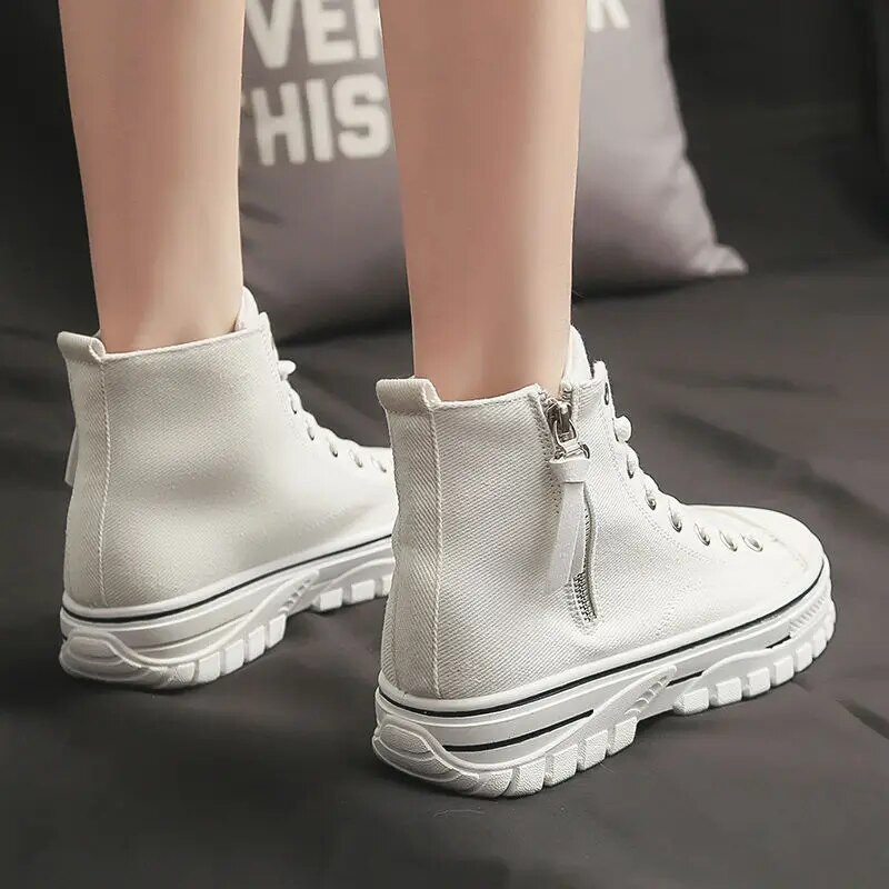 2023. gada rudens jauns stils sieviešu ikdienas apavi Platformas kedas Pu ādas apavi sievietēm, balti apavi ar augstu augšdaļu Tenis Feminino