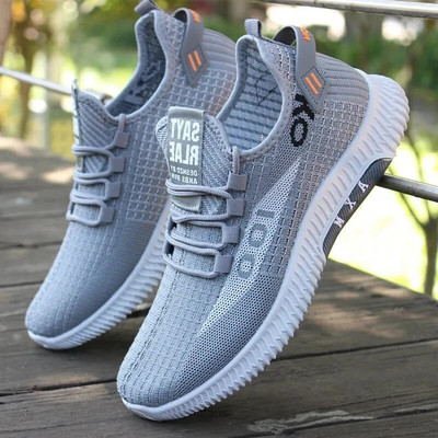 Vyriški batai, 2022 m. Nauji kvėpuojantys madingi tinkliniai, suvarstomi laisvalaikio batai Lengvi vyriški sportiniai batai Patogūs vairavimo batai