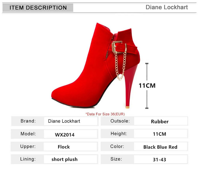 Proljeće jesen Nove gležnjače s visokom petom Seksi modni čamci za žene Lanac s kopčom Tanke pete s platformom Kratke čizme Femininas