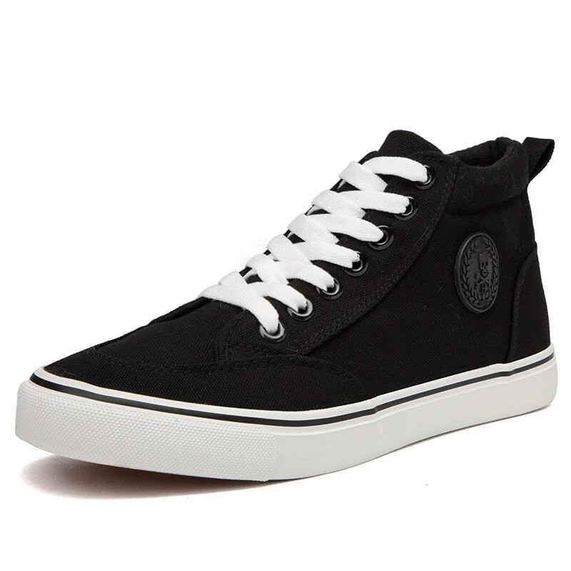 Παπούτσια Ανδρικά Ανοιξιάτικα φθινοπωρινά κορδόνια Υψηλό τοπ Αντρικό στυλ Βουλκανιζέ Παπούτσια Μόδα Flats Νεανικά Ανδρικά παπούτσια καμβά Αθλητικά παπούτσια