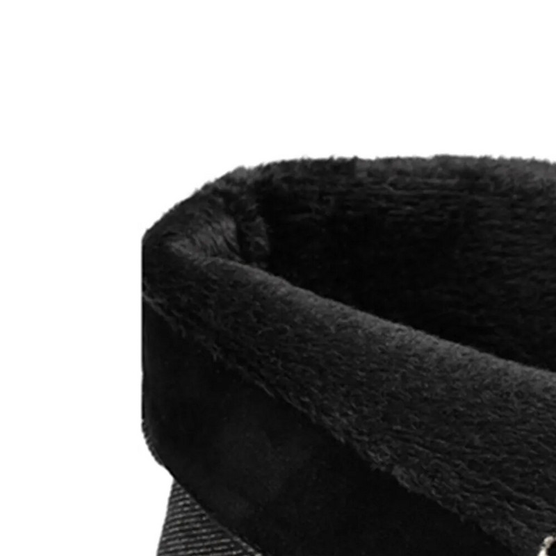 2023. aasta uued poolsaapad, naiste kingad, naturaalne teksakangast platvorm, lühikesed saapad, pitsad, paksud kontsad, saapad, sügis, talv Botas de mujer