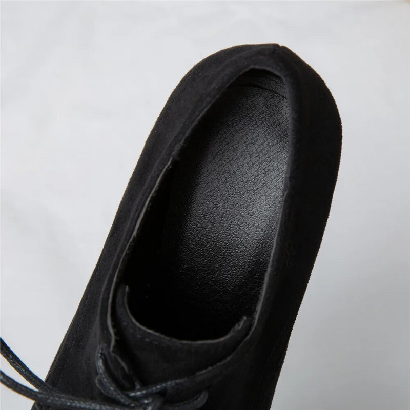 Kvaliteetne uus Flock Square Heel Naiste pumbad Mood Elegantne Naiste Sügisplatvorm Kõrged kontsad Kontorikingad Töökingad 34-43