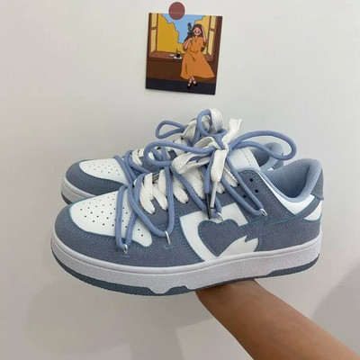 y2k Πολυτελή Αθλητικά Παπούτσια Καρδιά Μόδα Γυναικεία Casuals Αθλητικά παπούτσια σε στυλ μπάσκετ 2022 Νέα τάση για ζευγάρια με κορδόνια Λευκά μπλε παπούτσια Αθλητικά