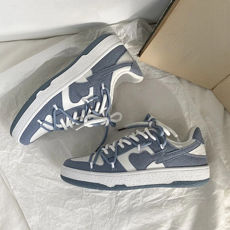 y2k Πολυτελή Αθλητικά Παπούτσια Καρδιά Μόδα Γυναικεία Casuals Αθλητικά παπούτσια σε στυλ μπάσκετ 2022 Νέα τάση για ζευγάρια με κορδόνια Λευκά μπλε παπούτσια Αθλητικά