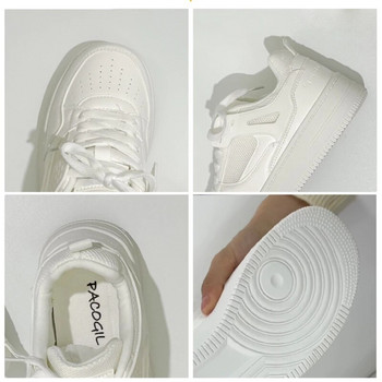 Καλοκαιρινά λευκά γυναικεία πάνινα παπούτσια 2023 Διχτυωτό αναπνεύσιμο χοντρό κάτω γυναικεία μικρά λευκά παπούτσια Μόδα Ευέλικτα γυναικεία παπούτσια τένις