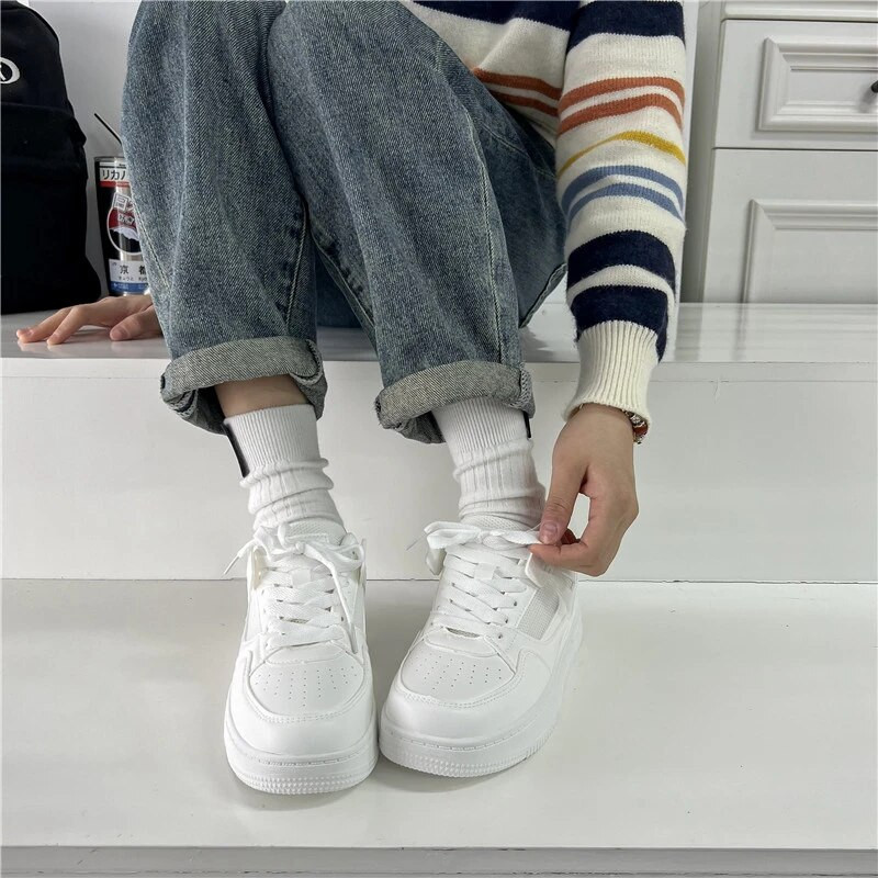 Καλοκαιρινά λευκά γυναικεία πάνινα παπούτσια 2023 Διχτυωτό αναπνεύσιμο χοντρό κάτω γυναικεία μικρά λευκά παπούτσια Μόδα Ευέλικτα γυναικεία παπούτσια τένις