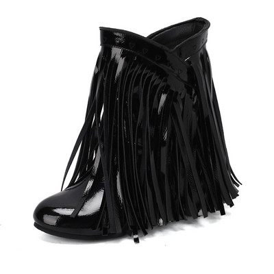 2023 m. mada, etninė moteris, bohemietė, paslėpta mocasin, pleištiniai batai su kutais, moteriški slydimo batai ruduo žiema Nauja