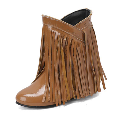 2023 m. mada, etninė moteris, bohemietė, paslėpta mocasin, pleištiniai batai su kutais, moteriški slydimo batai ruduo žiema Nauja