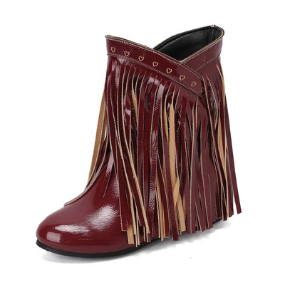 2023 m. mada, etninė moteris, bohemietė, paslėpta mocasin, pleištiniai batai su kutais, moteriški slydimo batai ruduo žiema Nauja