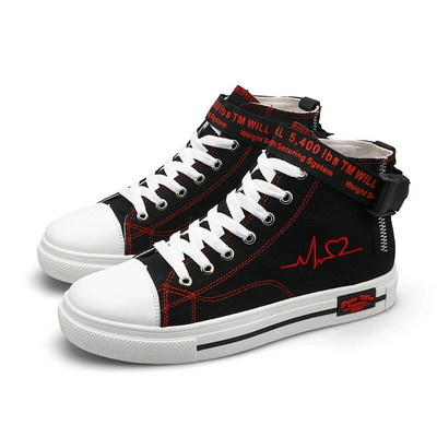 TUINANLE Βουλκανιζέ Παπούτσια Αθλητικά Γυναικεία Παπούτσια με κορδόνια Casual Καμβά Μέγεθος 35-44 Αναπνεύσιμα ψηλά ανδρικά παπούτσια Tenis Feminino