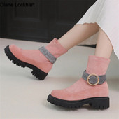 2023 Γυναικείες Μπότες Πλατφόρμας για Ανοιξιάτικα Φθινοπωρινά Παπούτσια Slip On Γυναικεία αγκράφα Μποτάκια Γόβες Γυναικείες Κοντές κάλτσες Botas Mujer