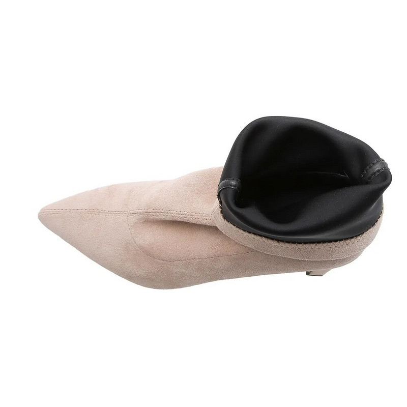 Μόδα Γυναικεία Παπούτσια Ψηλά τακούνια Ελαστικές κάλτσες Γυναικείες μπότες Stretch ύφασμα με μυτερά μποτάκια Παπούτσια Γυναικεία Pumps Μέγεθος 33-45