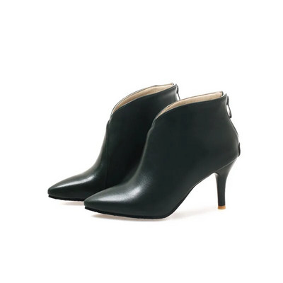 Γυναικεία παπούτσια Μόδα Μεταλλικά φερμουάρ Γυναικεία Μποτάκια Κομψά κοντά βελούδινα σέξι λεπτές γόβες βάρκες Mujer για κορίτσια Μέγεθος 32-43 μπεζ