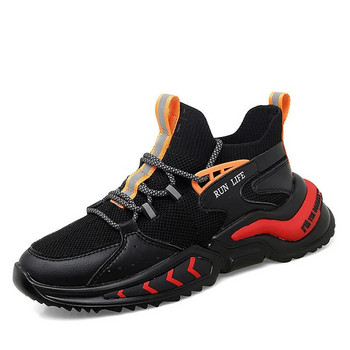 Мъжки обувки 2023 нови мъжки спортни обувки с дебела подметка с мрежеста повърхност, светещи маратонки за бягане, дишащи и удобни ежедневни обувки
