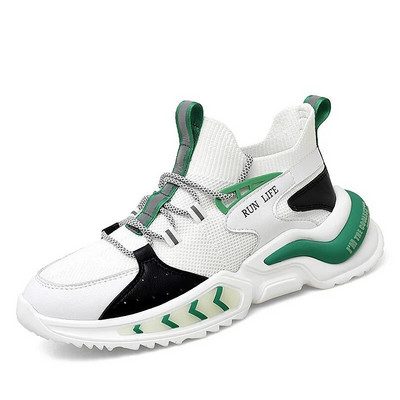 Vyriški batai 2023 nauji storapadžiai vyriški sportiniai bateliai tinkliniu paviršiumi šviečiantys bėgimo bateliai pralaidūs orui ir patogūs laisvalaikio batai