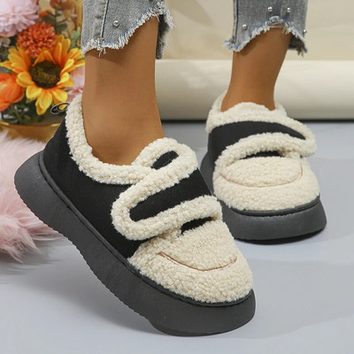 Tople pamučno podstavljene cipele od janjeće vune Ženske 2023. Nove ravne, deblje plišane zimske čizme Ženske neklizajuće debele gležnjače čizme za snijeg