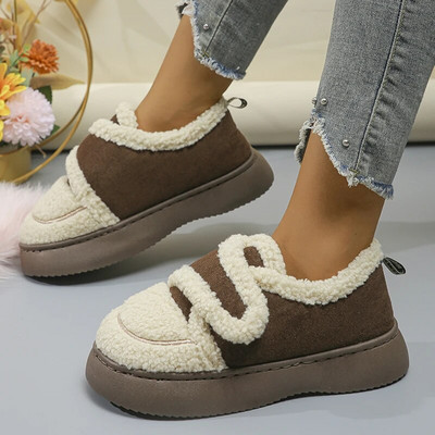 Tople pamučno podstavljene cipele od janjeće vune Ženske 2023. Nove ravne, deblje plišane zimske čizme Ženske neklizajuće debele gležnjače čizme za snijeg