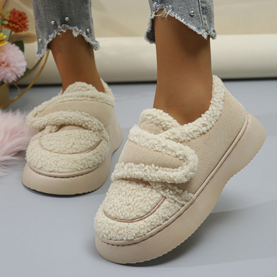 Tople pamučno podstavljene cipele od janjeće vune Ženske 2023. Nove ravne, deblje plišane zimske čizme Ženske neklizajuće debele gležnjače čizme za snijeg