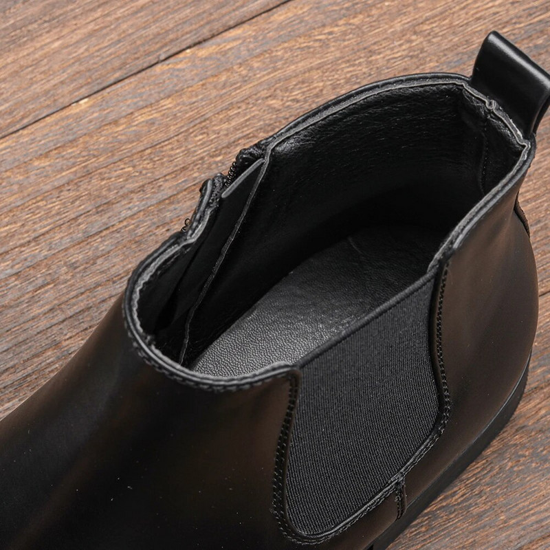 Μέγεθος 7~13 Ανδρικές μπότες Chelsea Μποτάκια ιταλικού στιλ από μαλακό δέρμα Ανδρικές μπότες