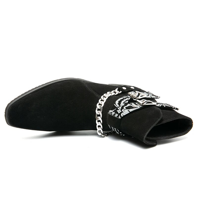 Vyriški kulkšnies batai geltoni juodi dirbtiniai zomšiniai dirželis su sagtimi Klasikinis mados nemokamas pristatymas Vyriški trumpi batai Sapato Masculino