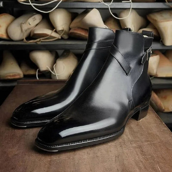 Нови мъжки боти до глезена Кафяви черни класически модни бизнес обувки за мъже с каишка с катарама с безплатна доставка Zapatillas Hombre
