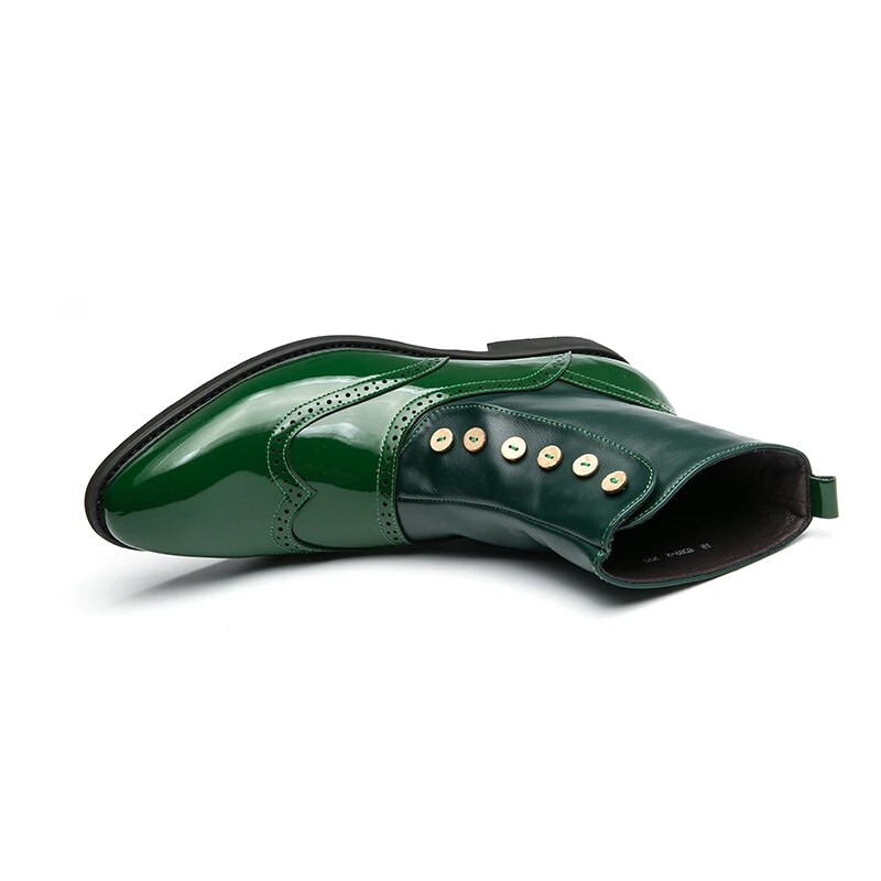 Meeste Brogue poolsaapad Rohelised Must Mood Klassikaline Retro Brock Tasuta kohaletoimetamine Lühikesed meeste saapad Zapatos Hombre