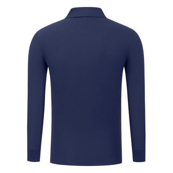 Пуловер Риза Мъжки голф поло облекло Есен Зима Ризи с дълги ръкави с ревери Едноцветни пола с копчета за жени Персонализирано лого