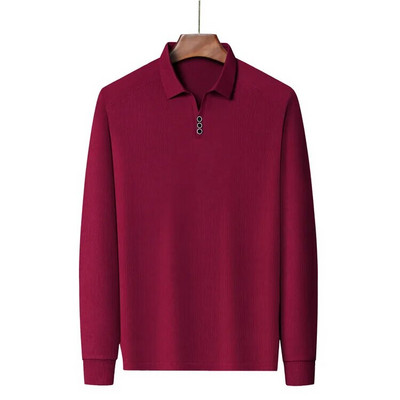 Keskealiste meeste sügisene lahtikäiv krae lahtine suures suuruses POLO särk Luksuslik äri pikkade varrukatega särk meeste golfiriided